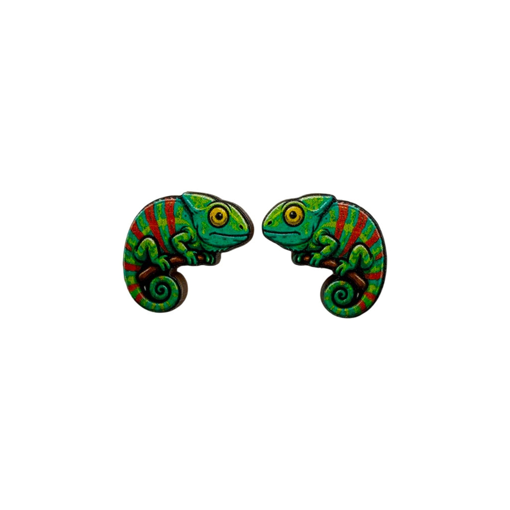 Cool Chameleon Stud Earrings #3429