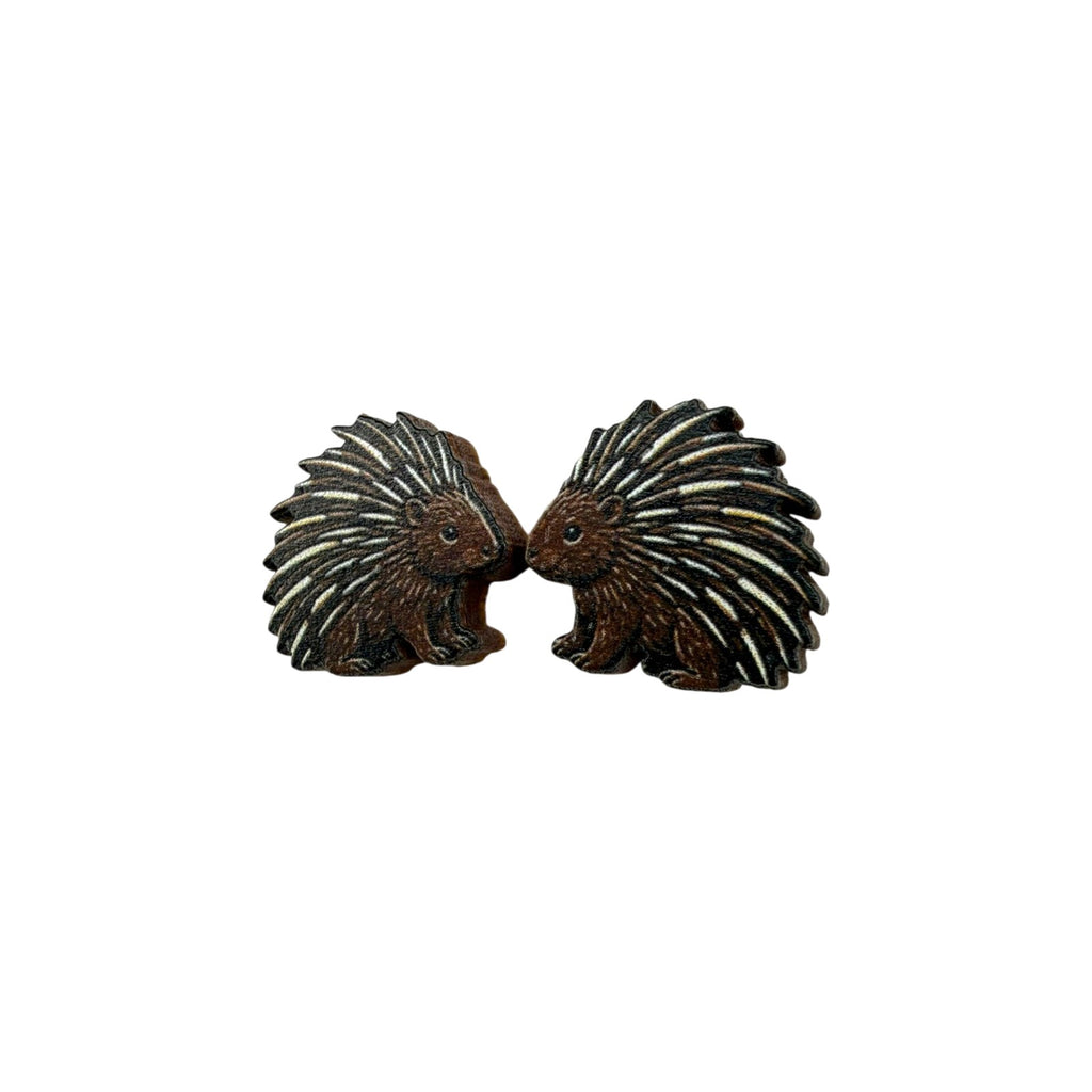 Prickly Porcupine Stud Earrings #3431