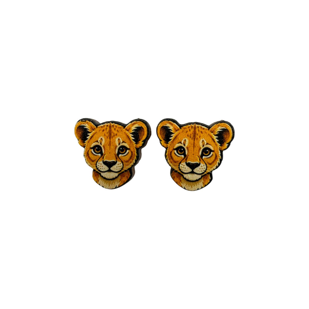 Lion Cub Eyes Stud Earrings #3432
