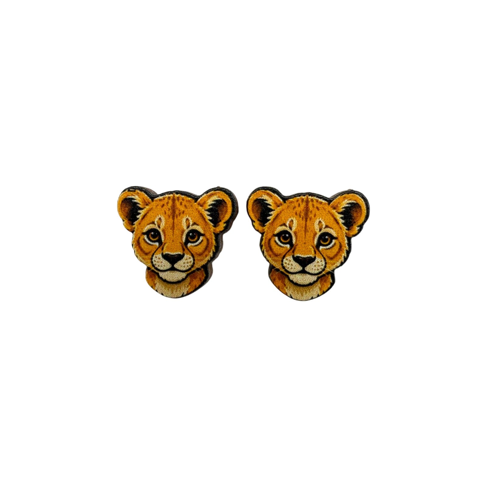 Lion Cub Eyes Stud Earrings #3432