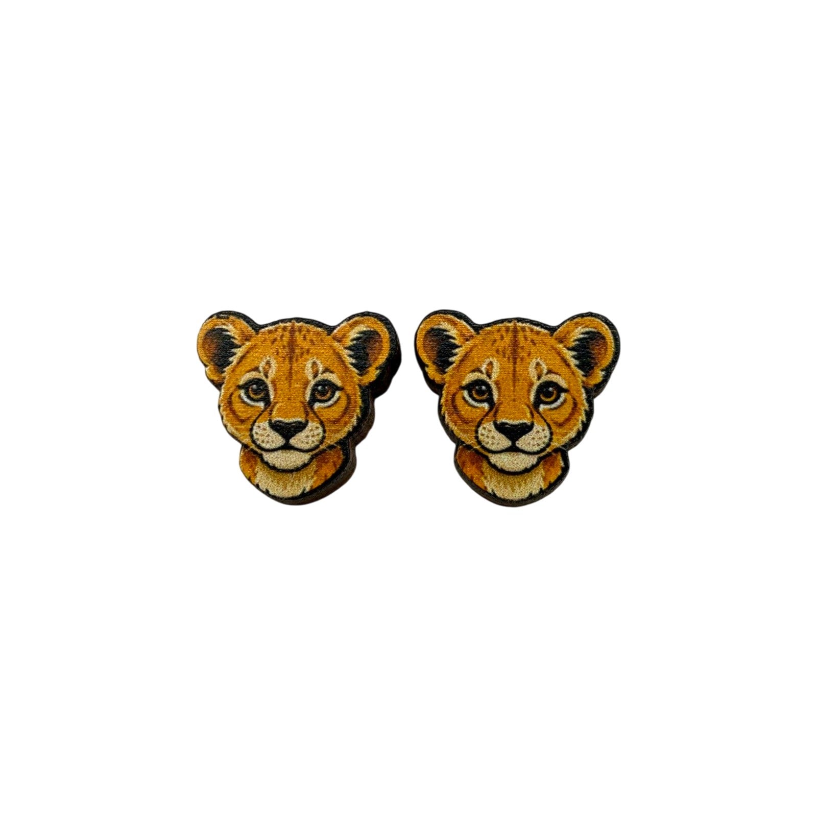 Lion Cub Eyes Stud Earrings #3432