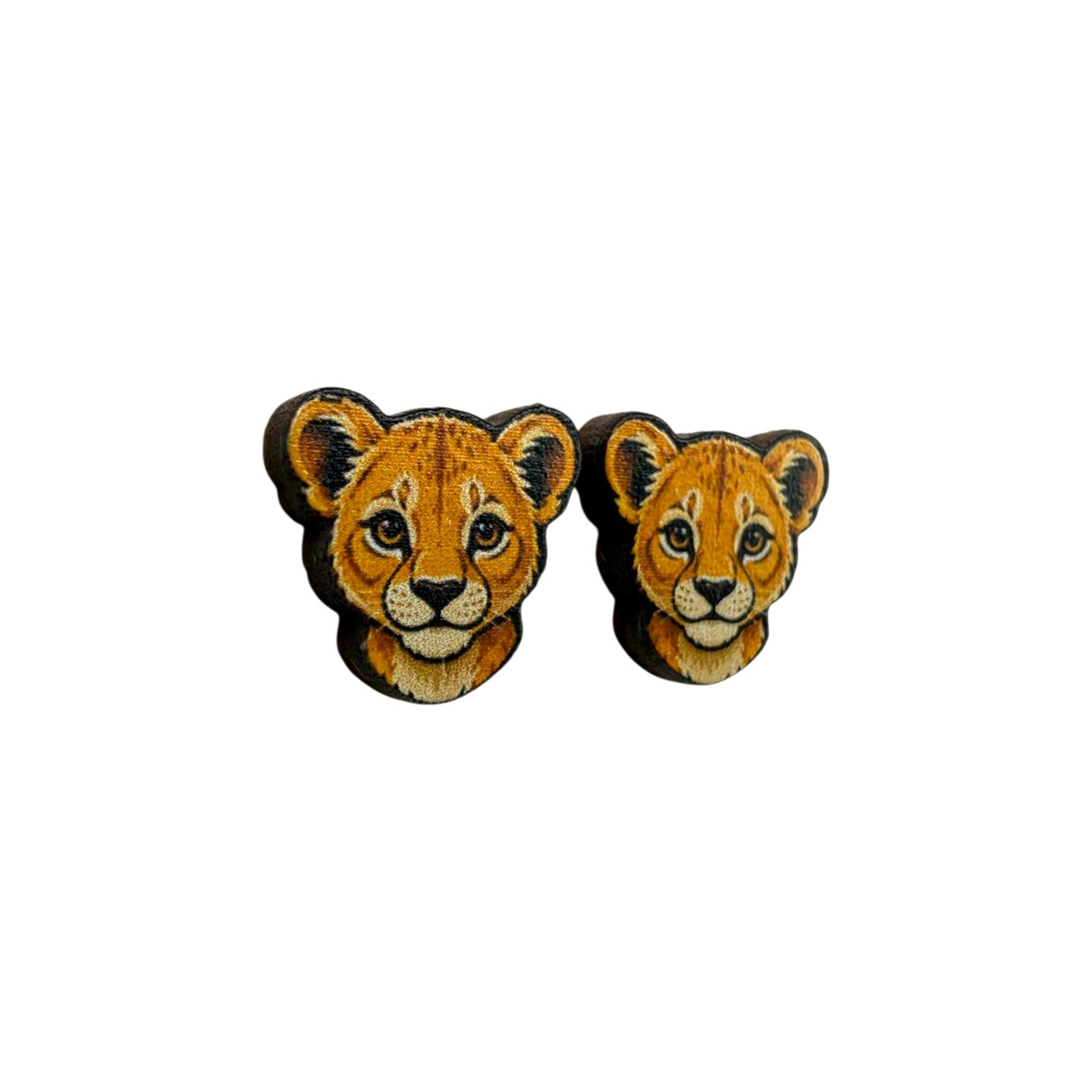 Lion Cub Eyes Stud Earrings #3432