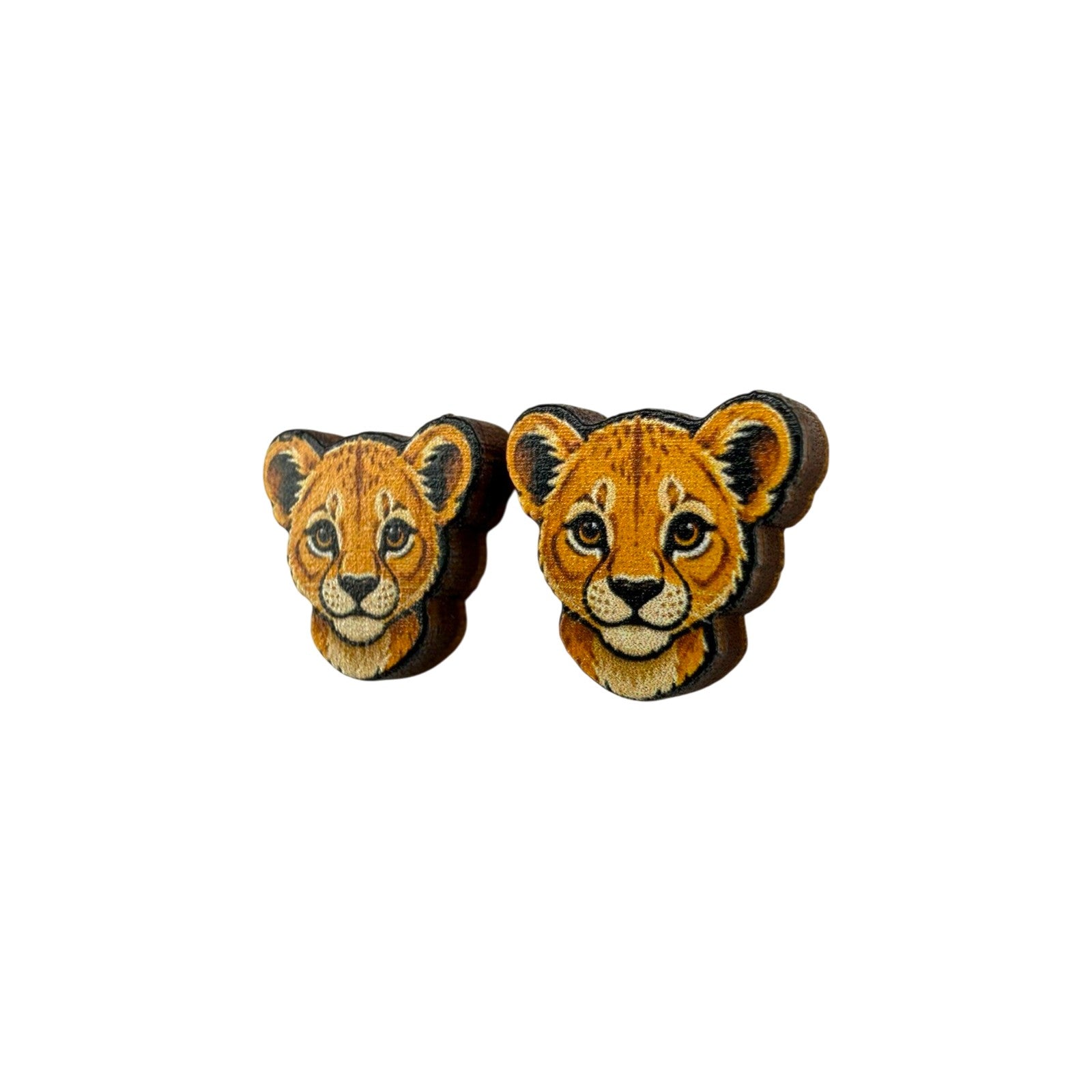 Lion Cub Eyes Stud Earrings #3432