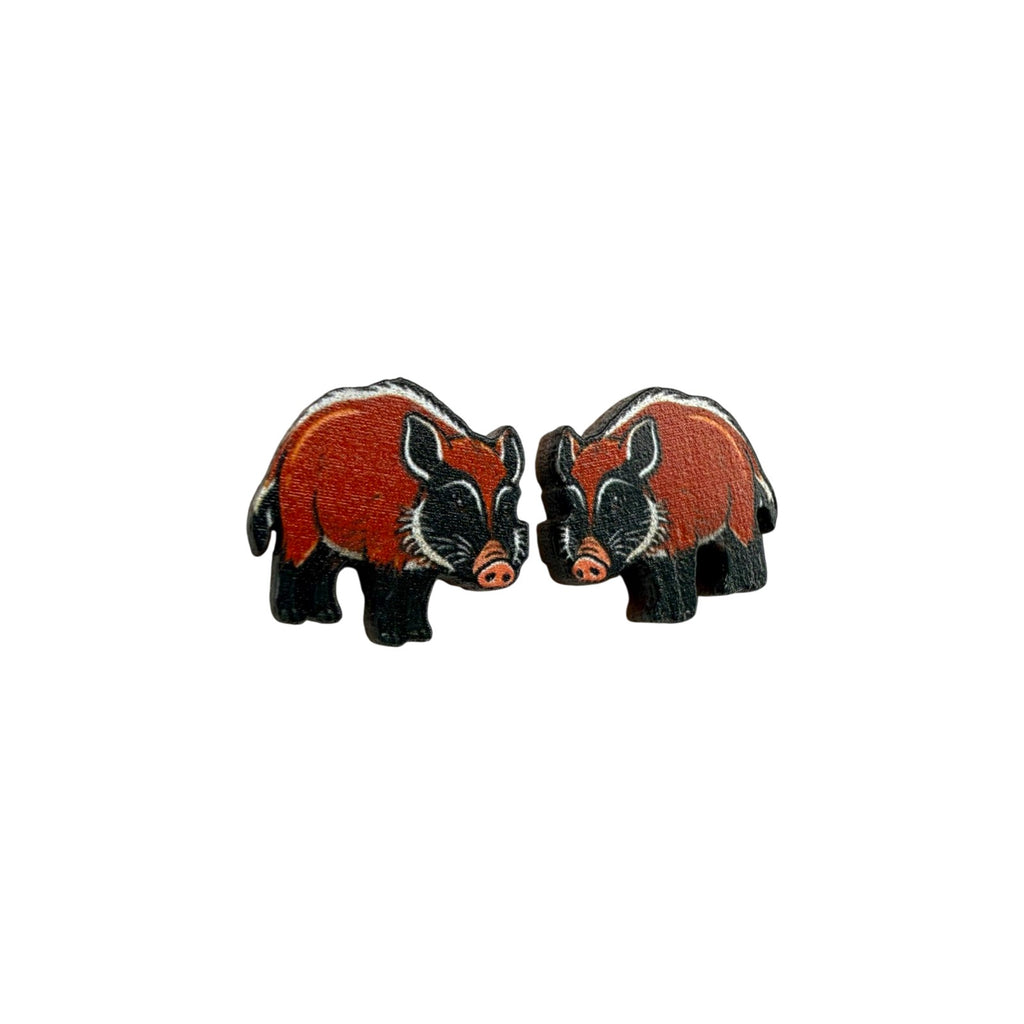 Red River Hog Stud Earrings #3433