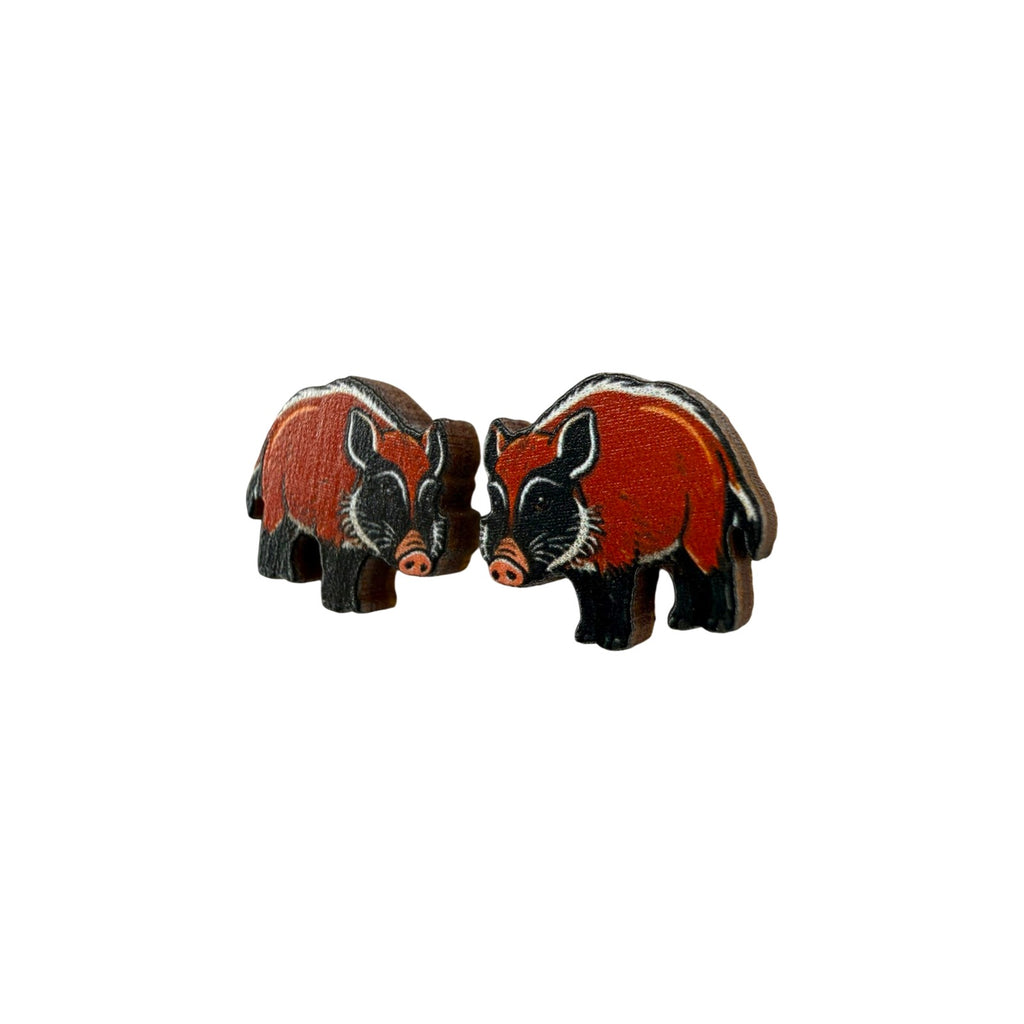 Red River Hog Stud Earrings #3433