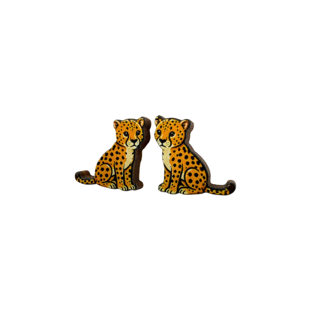 Cheetah Cub Stud Earrings #3435