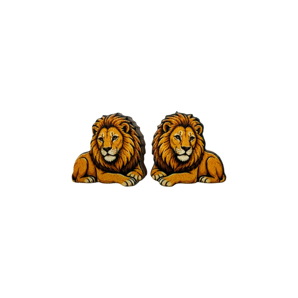 Lazy Lion Stud Earrings #3436