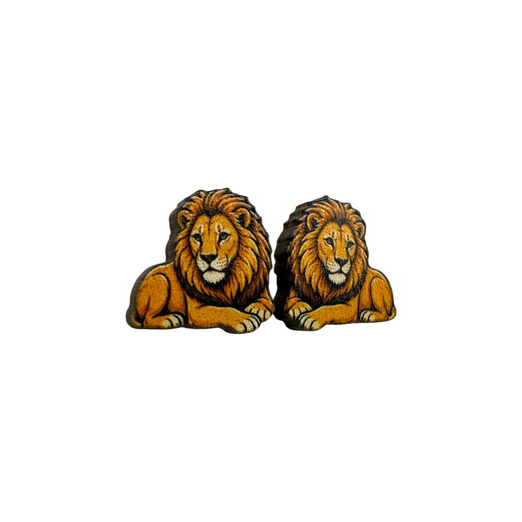 Lazy Lion Stud Earrings #3436