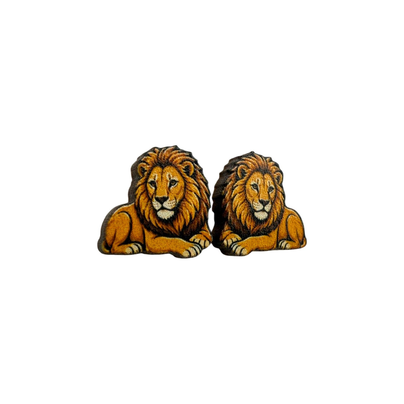 Lazy Lion Stud Earrings #3436