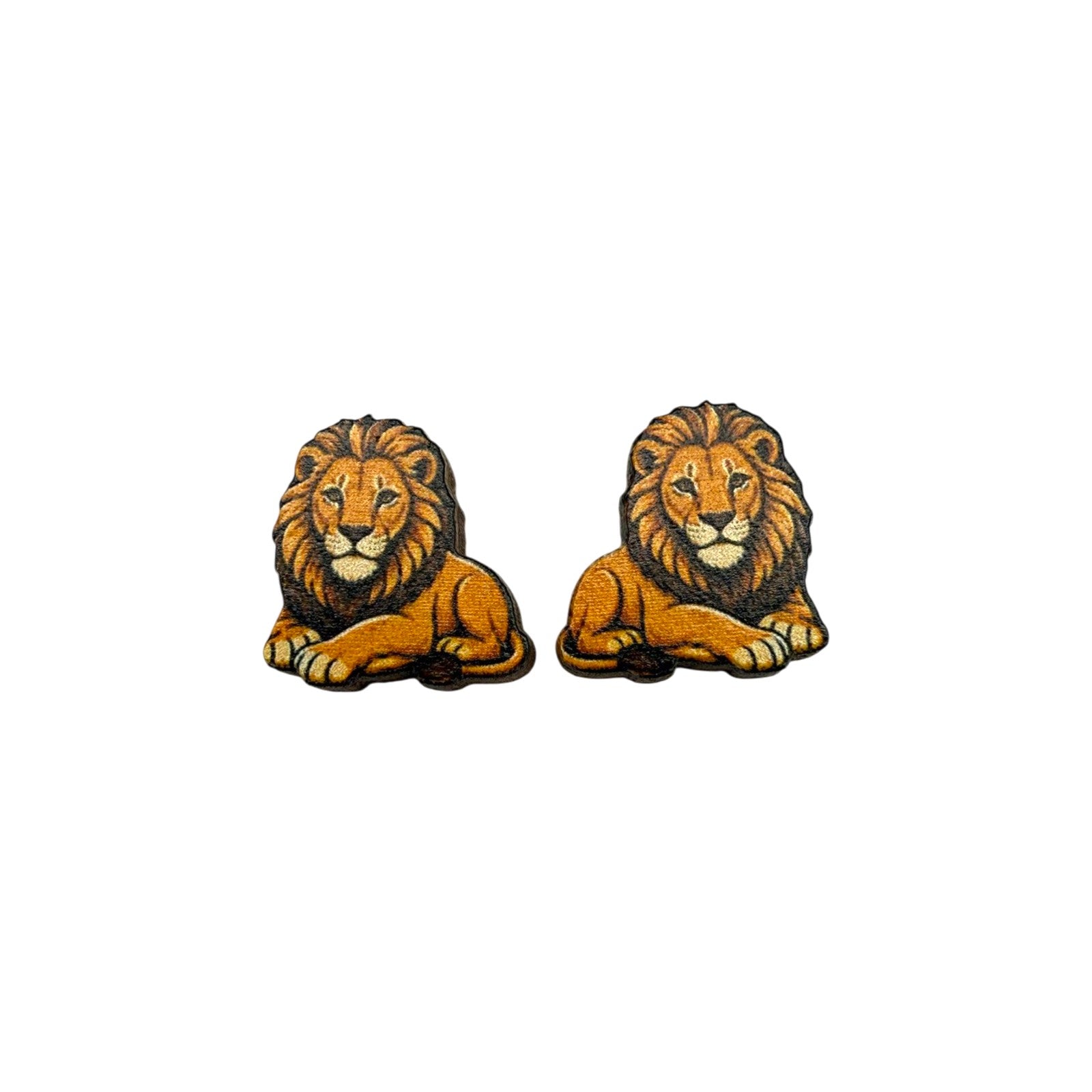 Lazy Lion Stud Earrings #3436