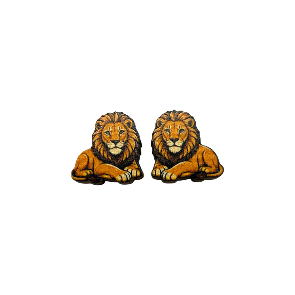 Lazy Lion Stud Earrings #3436