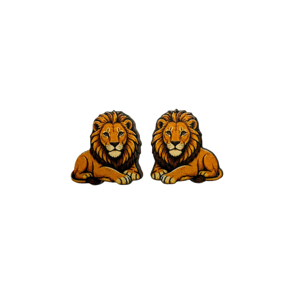 Lazy Lion Stud Earrings #3436