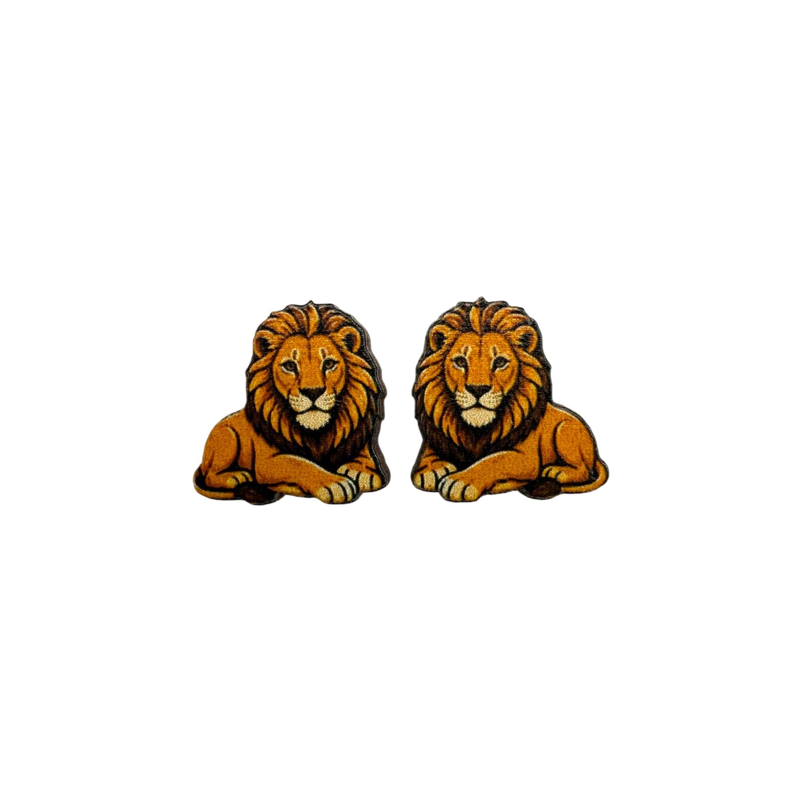 Lazy Lion Stud Earrings #3436