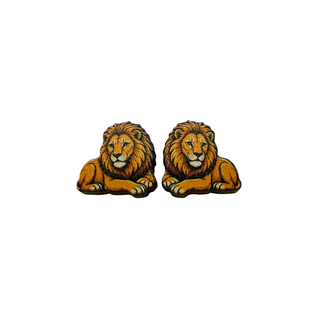 Lazy Lion Stud Earrings #3436