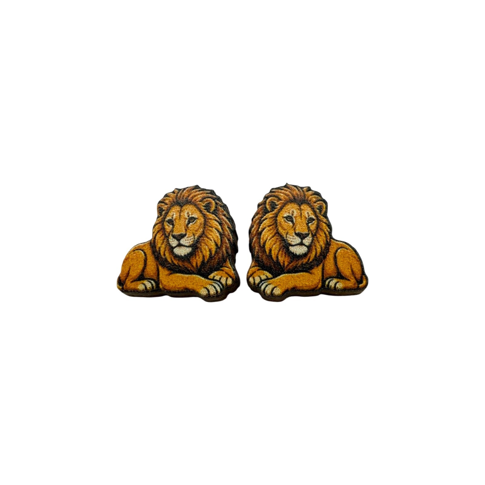Lazy Lion Stud Earrings #3436