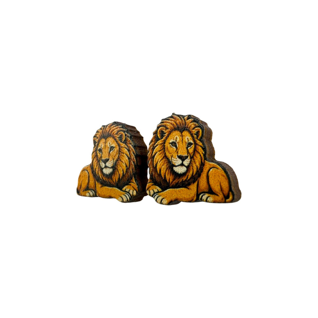 Lazy Lion Stud Earrings #3436