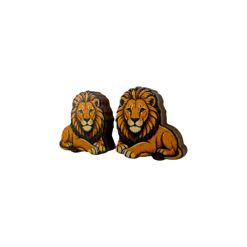 Lazy Lion Stud Earrings #3436