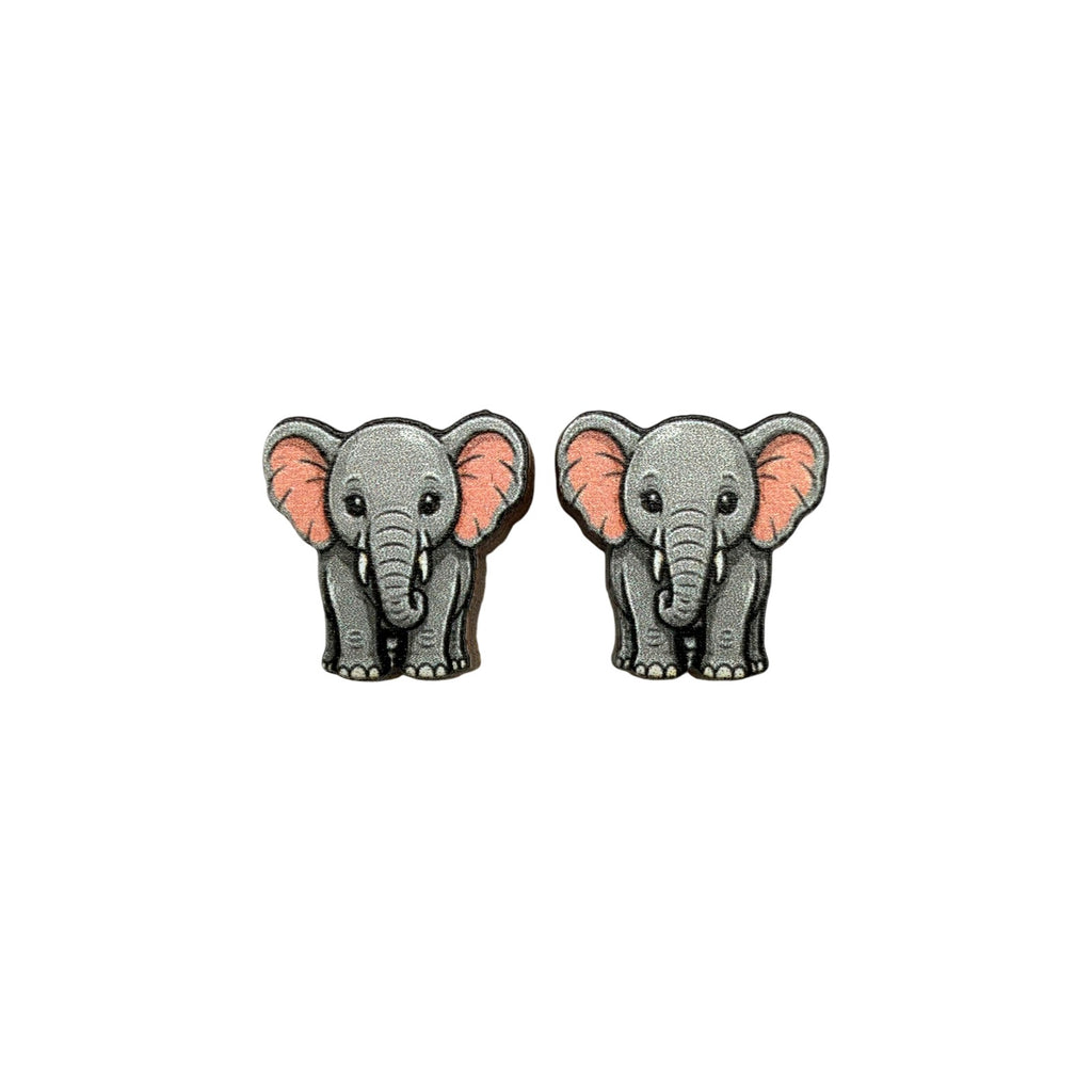 Pink Ear Elephant Stud Earrings #3437
