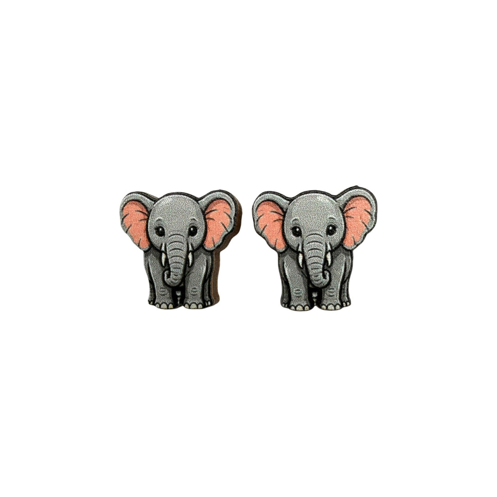 Pink Ear Elephant Stud Earrings #3437