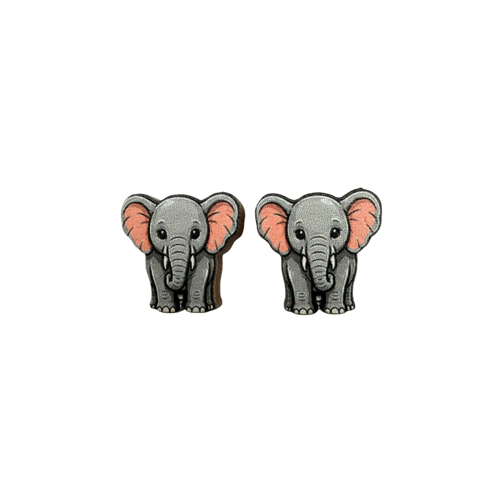 Pink Ear Elephant Stud Earrings #3437