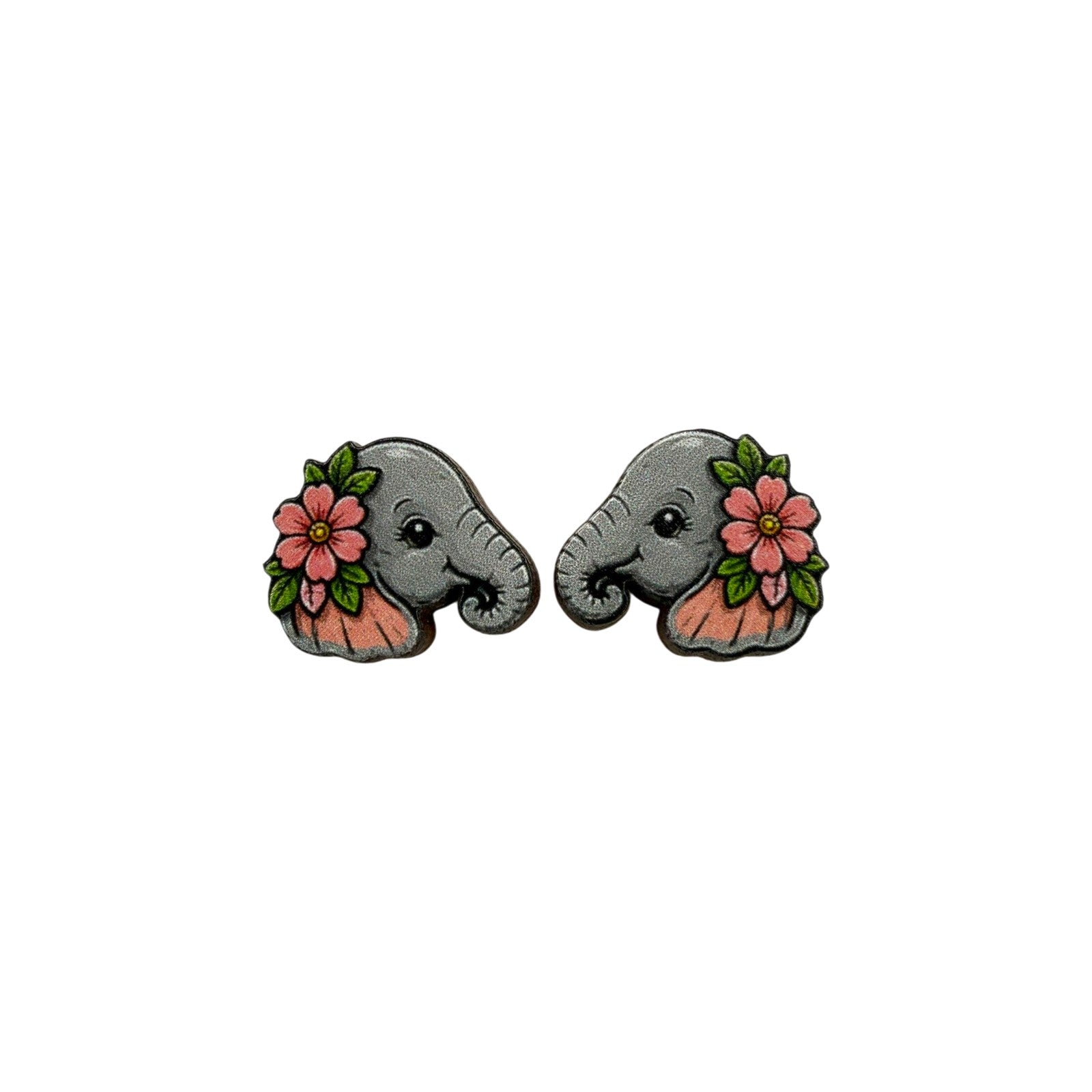 Flower Power Elephant Stud Earrings #3439