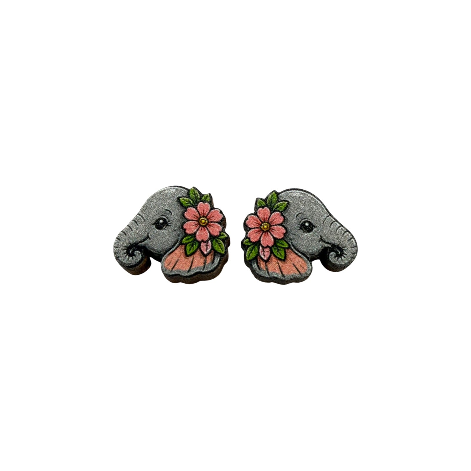 Flower Power Elephant Stud Earrings #3439