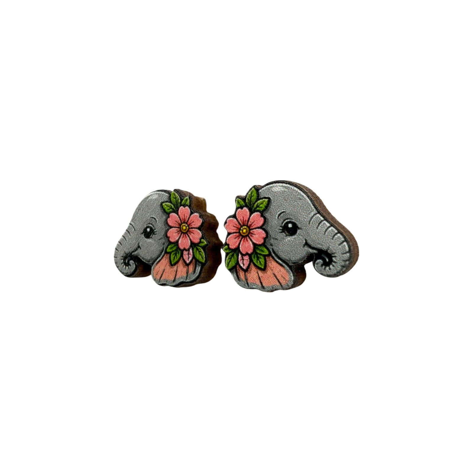 Flower Power Elephant Stud Earrings #3439