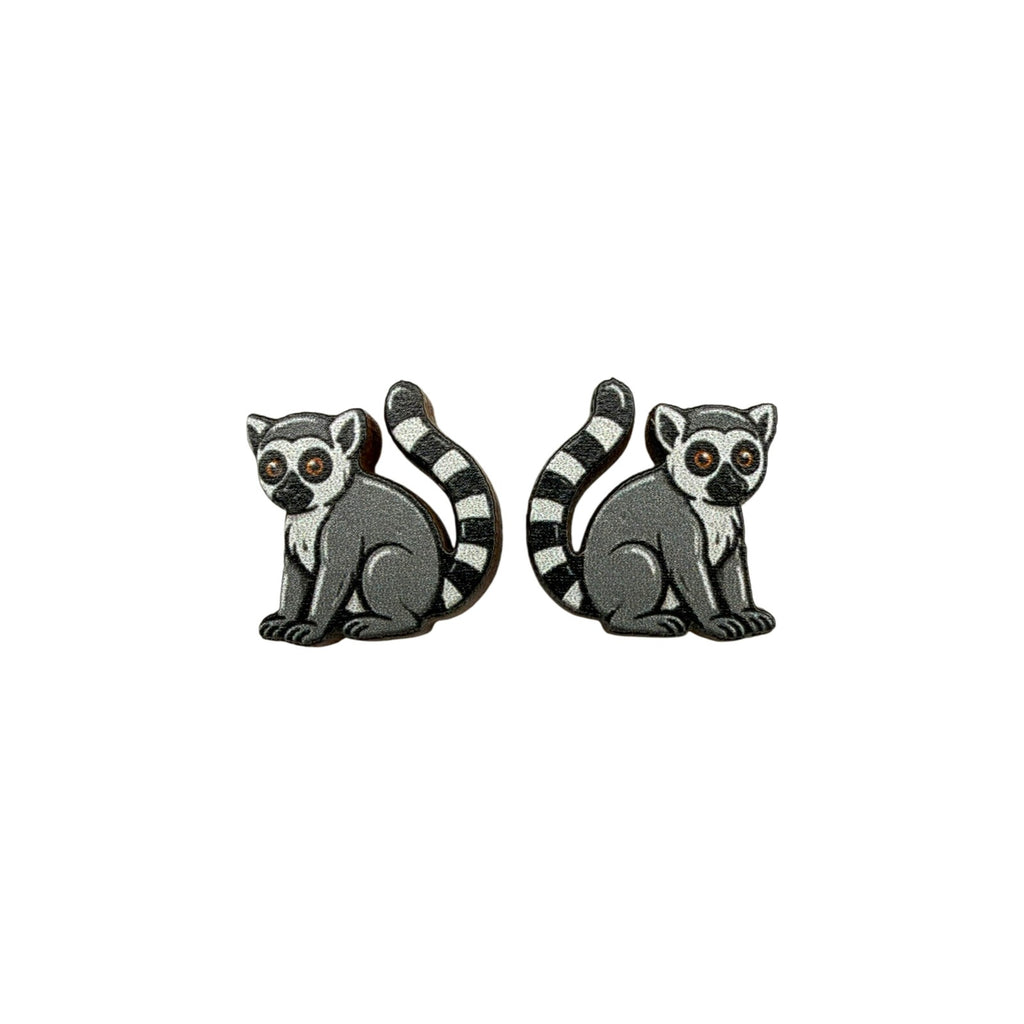 Ring-Tailed Lemur Stud Earrings #3440