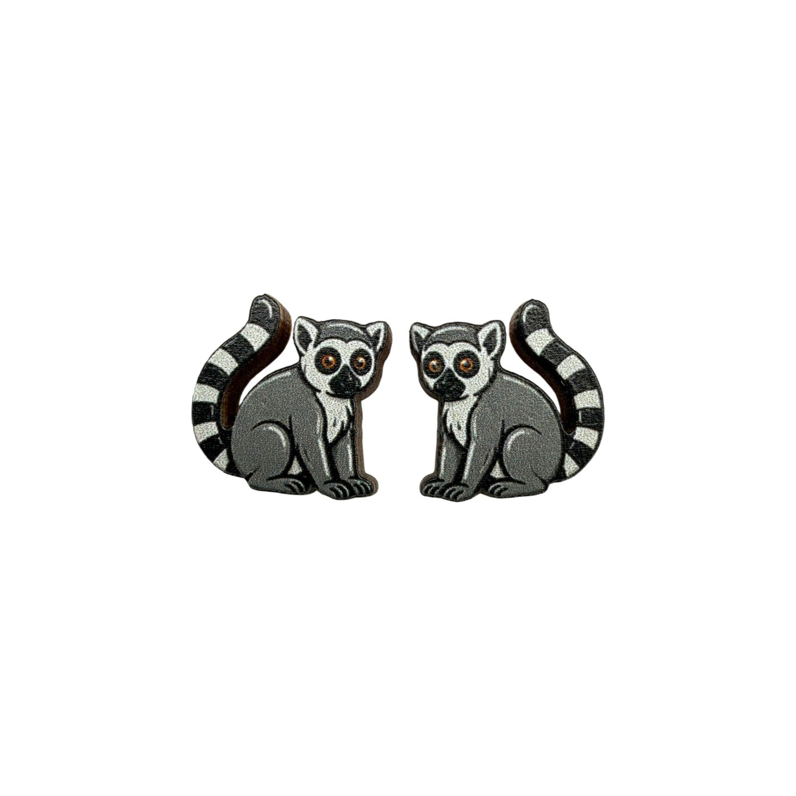 Ring-Tailed Lemur Stud Earrings #3440