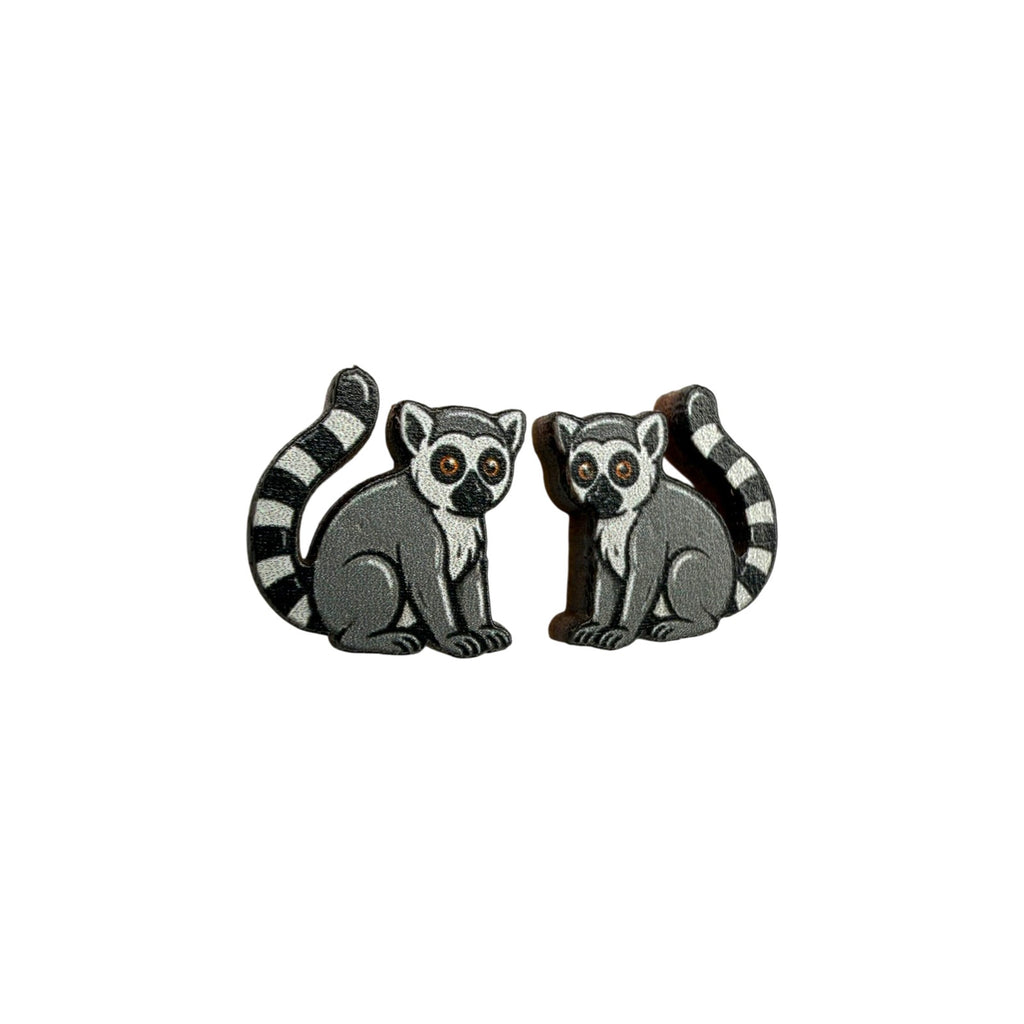 Ring-Tailed Lemur Stud Earrings #3440
