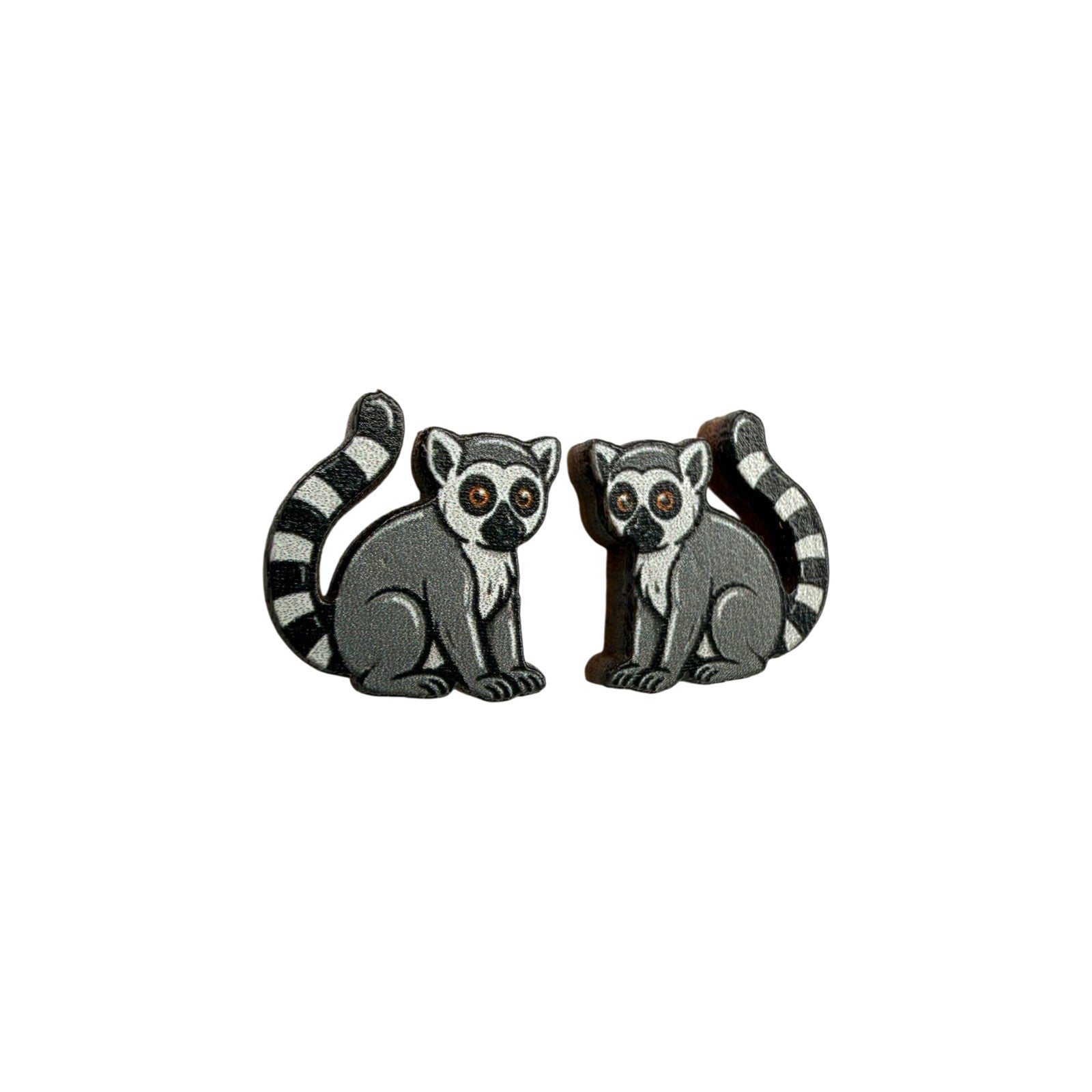 Ring-Tailed Lemur Stud Earrings #3440