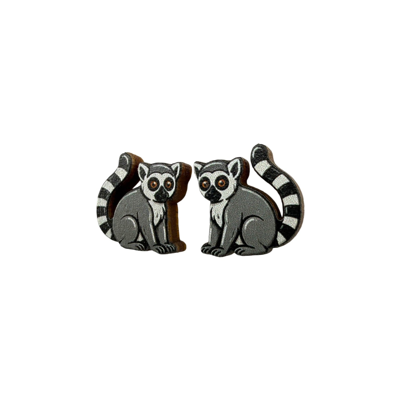 Ring-Tailed Lemur Stud Earrings #3440