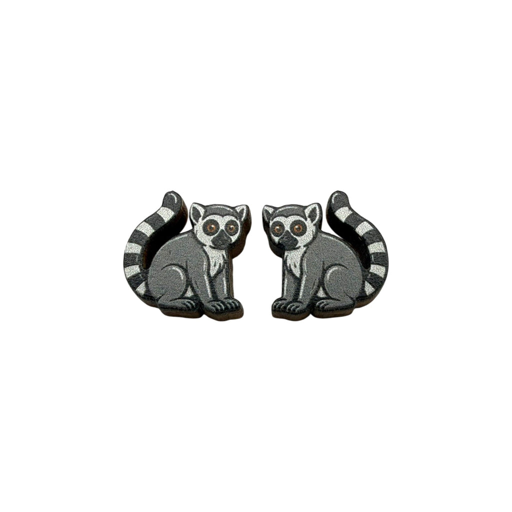 Ring-Tailed Lemur Stud Earrings #3440
