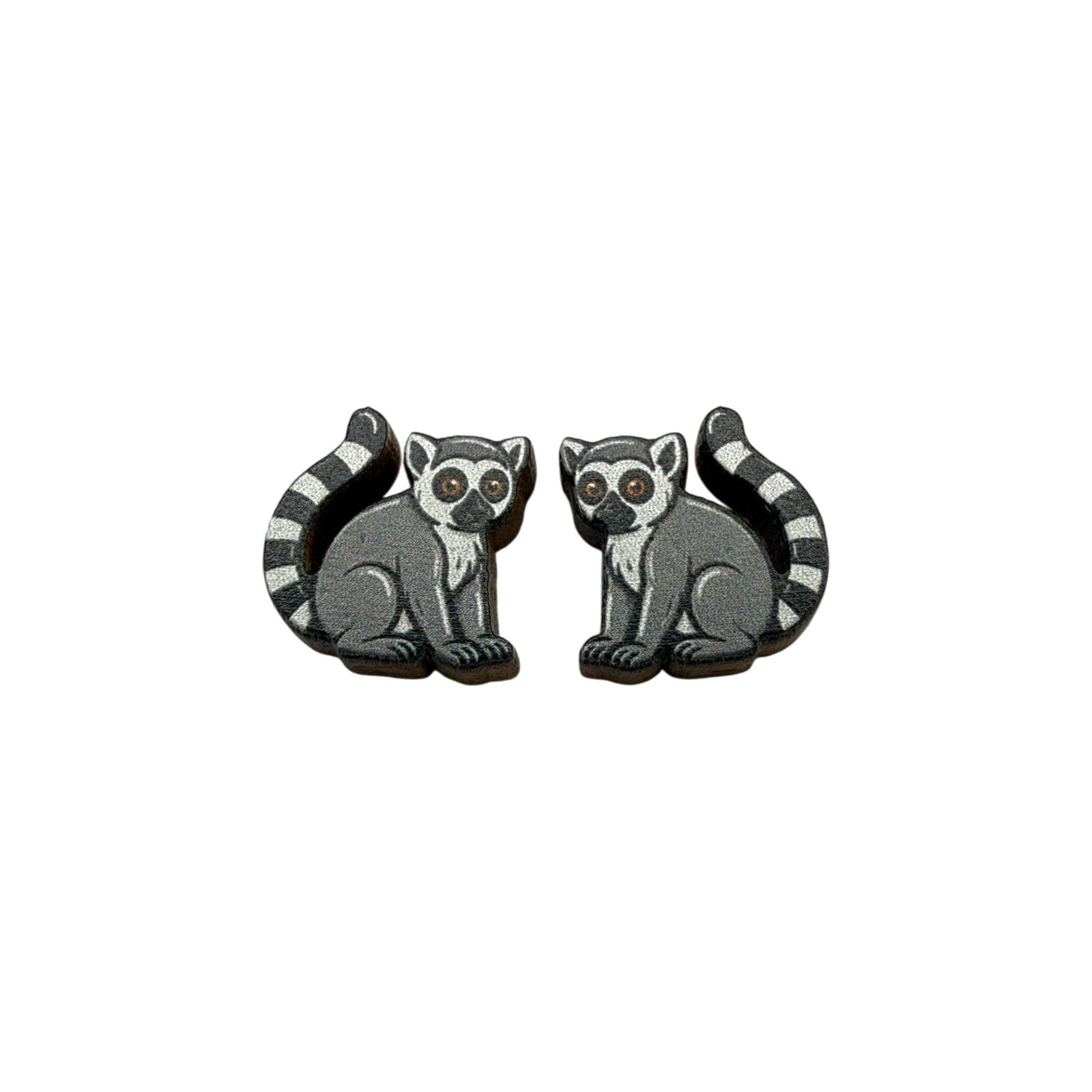 Ring-Tailed Lemur Stud Earrings #3440