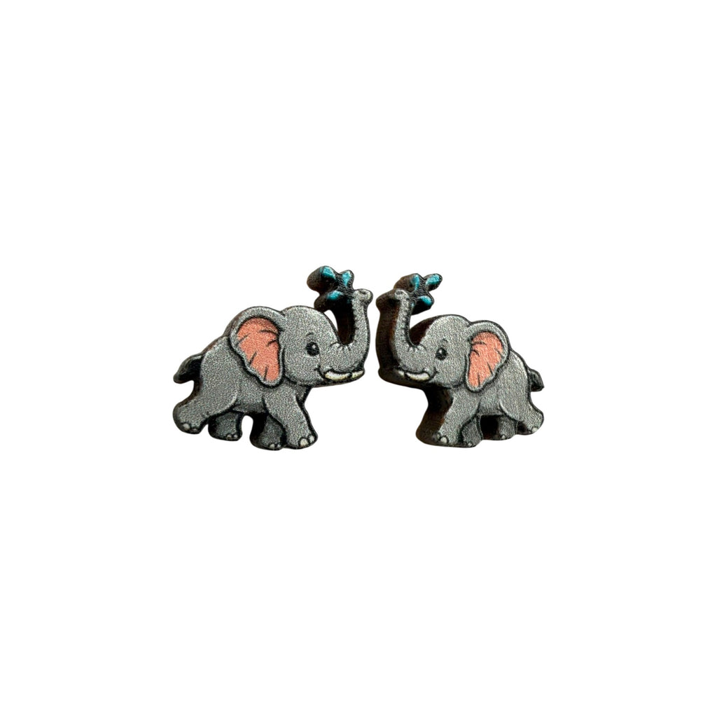 Butterfly Kiss Elephant Stud Earrings #3441