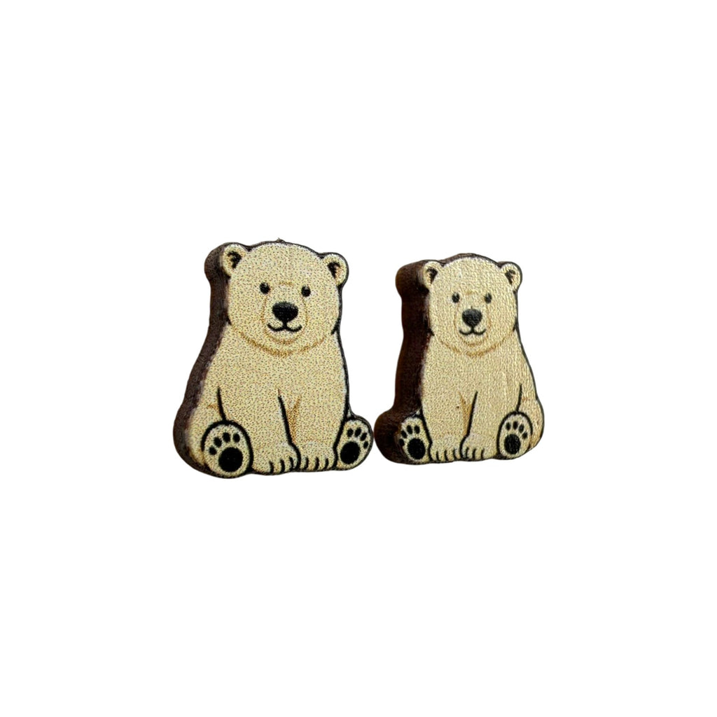 Polar Bear Cub Stud Earrings #3447