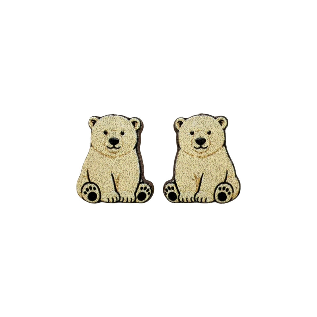 Polar Bear Cub Stud Earrings #3447