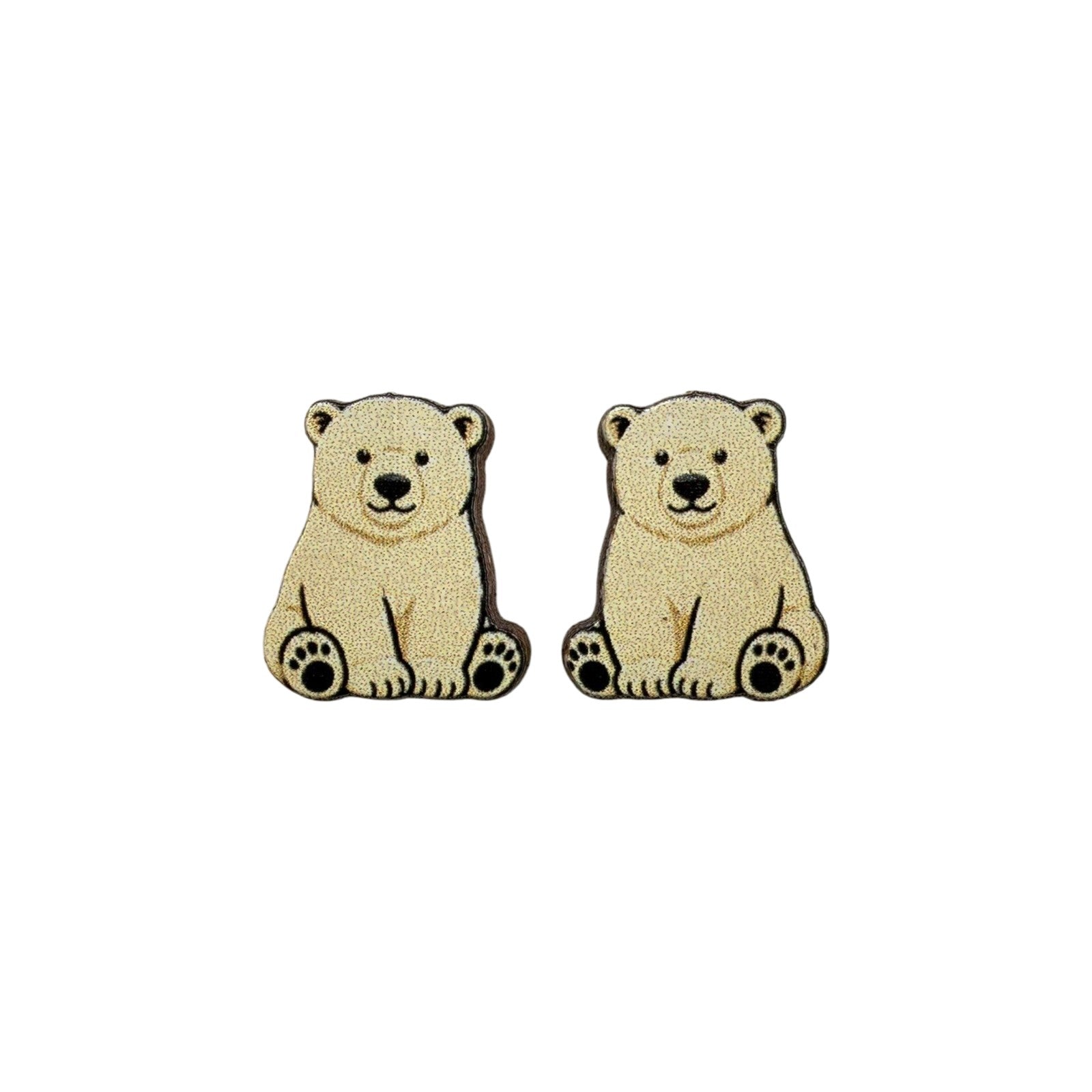 Polar Bear Cub Stud Earrings #3447