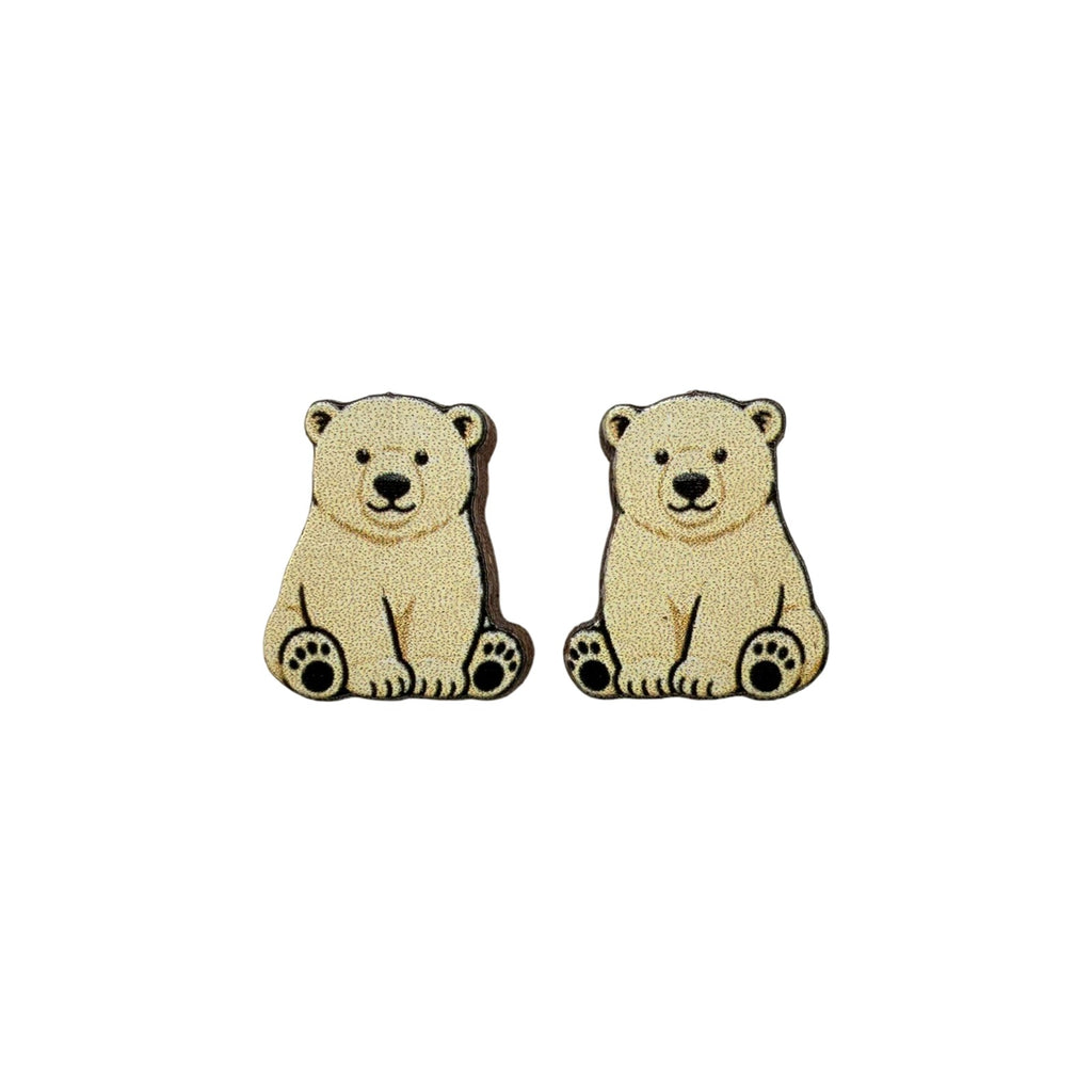 Polar Bear Cub Stud Earrings #3447