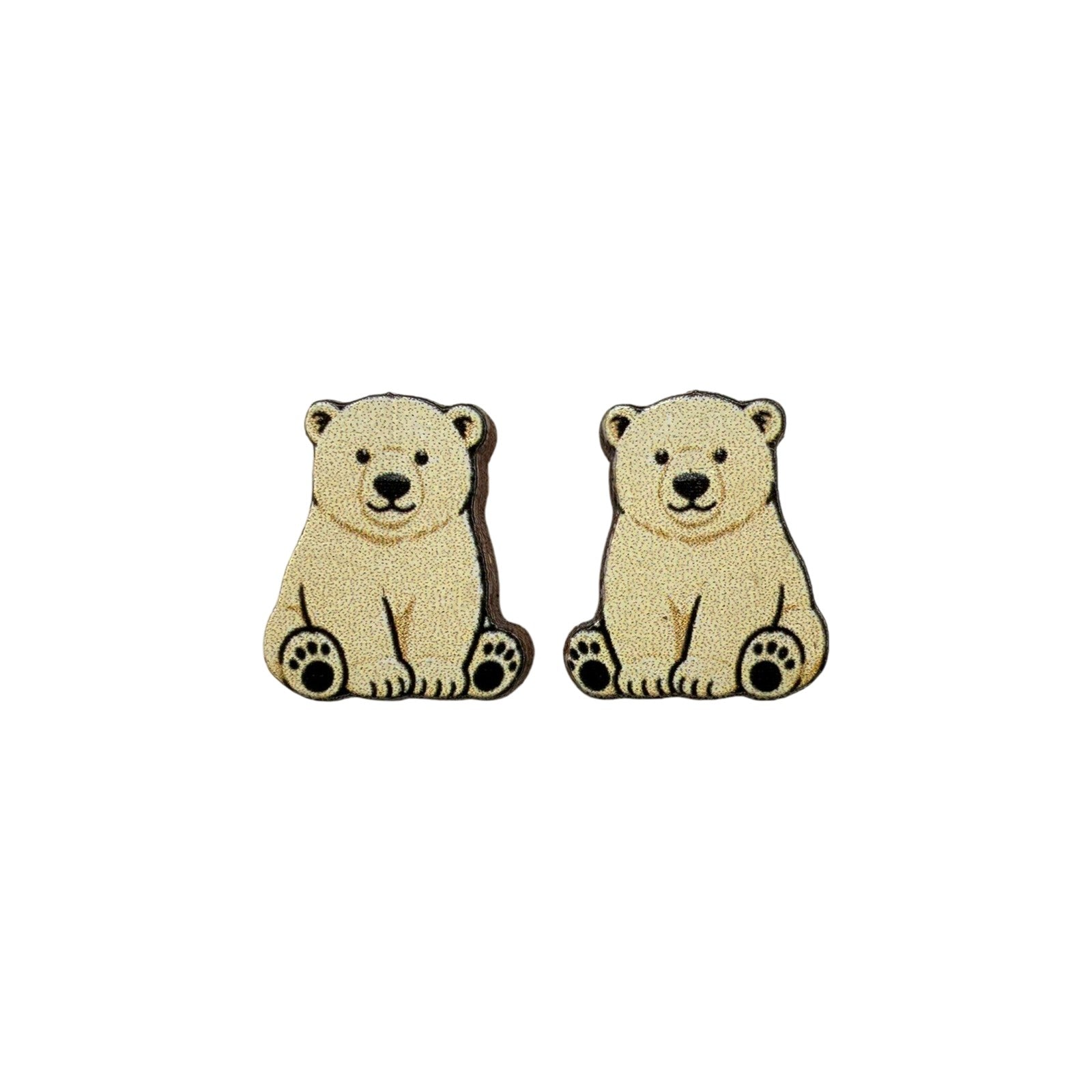 Polar Bear Cub Stud Earrings #3447