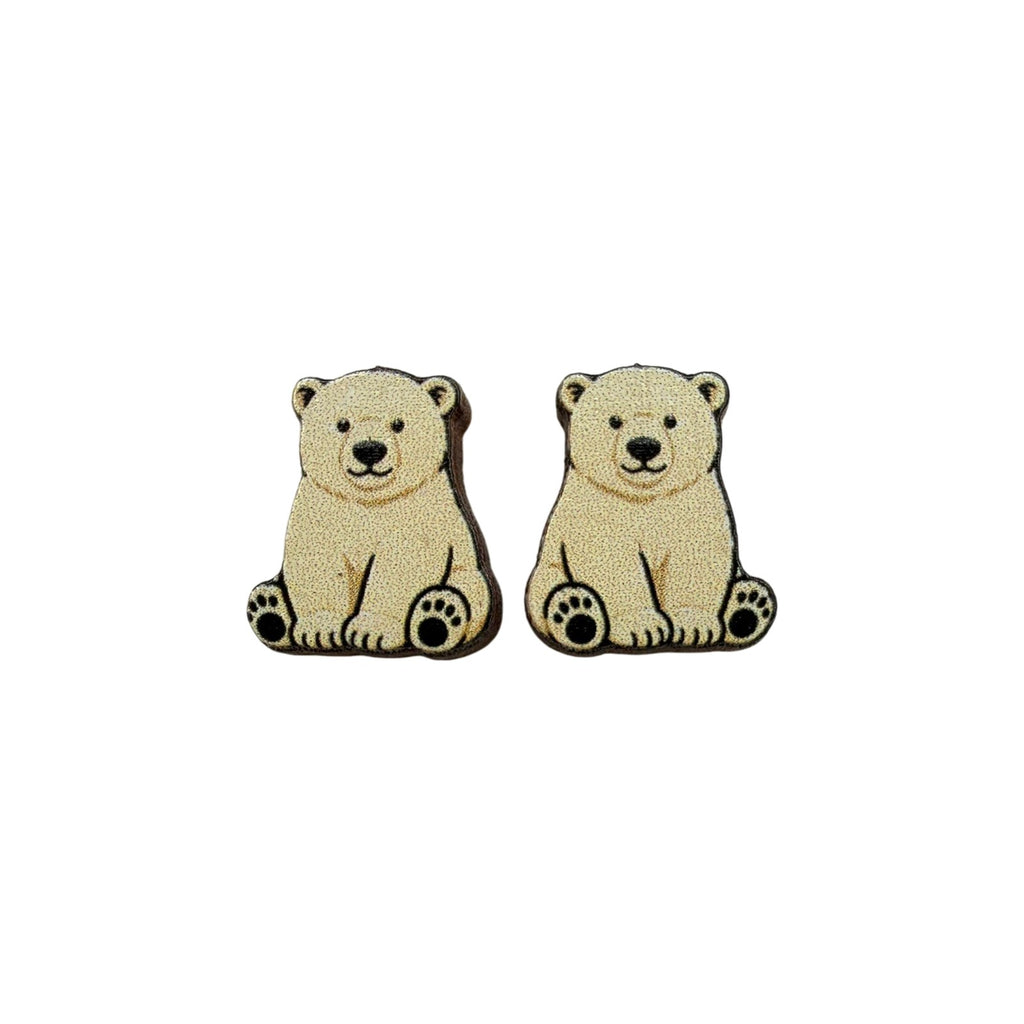 Polar Bear Cub Stud Earrings #3447