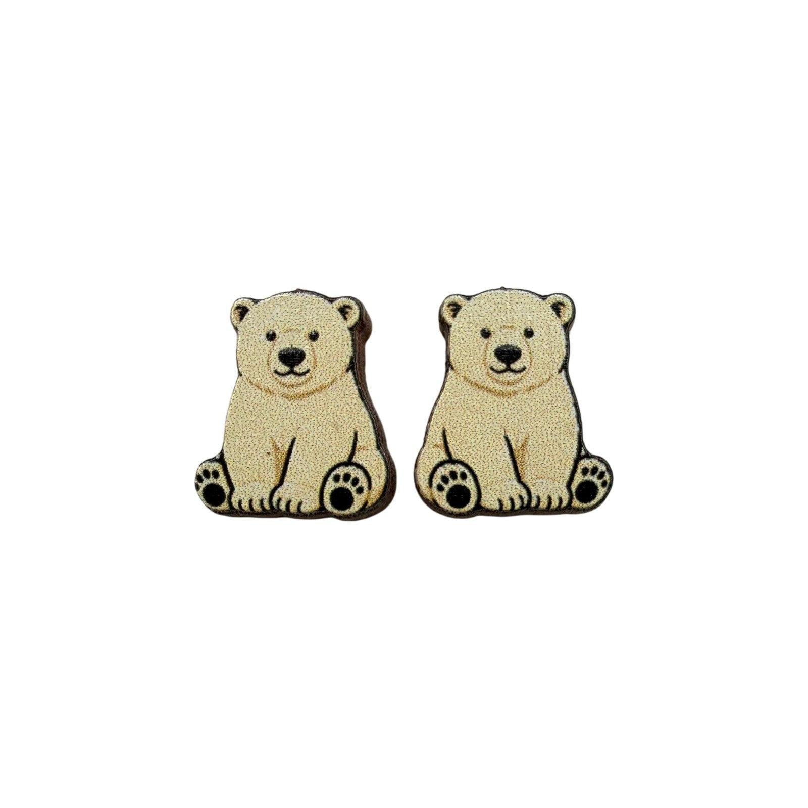 Polar Bear Cub Stud Earrings #3447