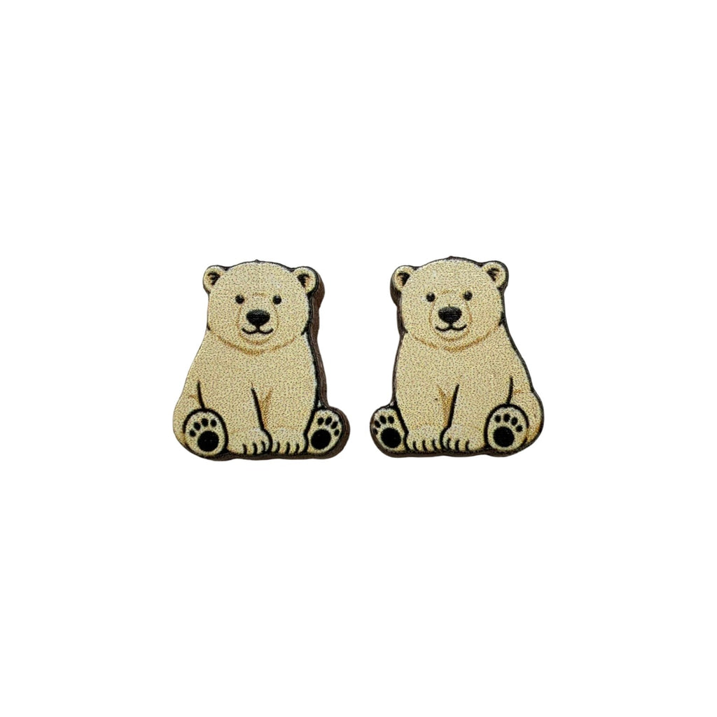 Polar Bear Cub Stud Earrings #3447
