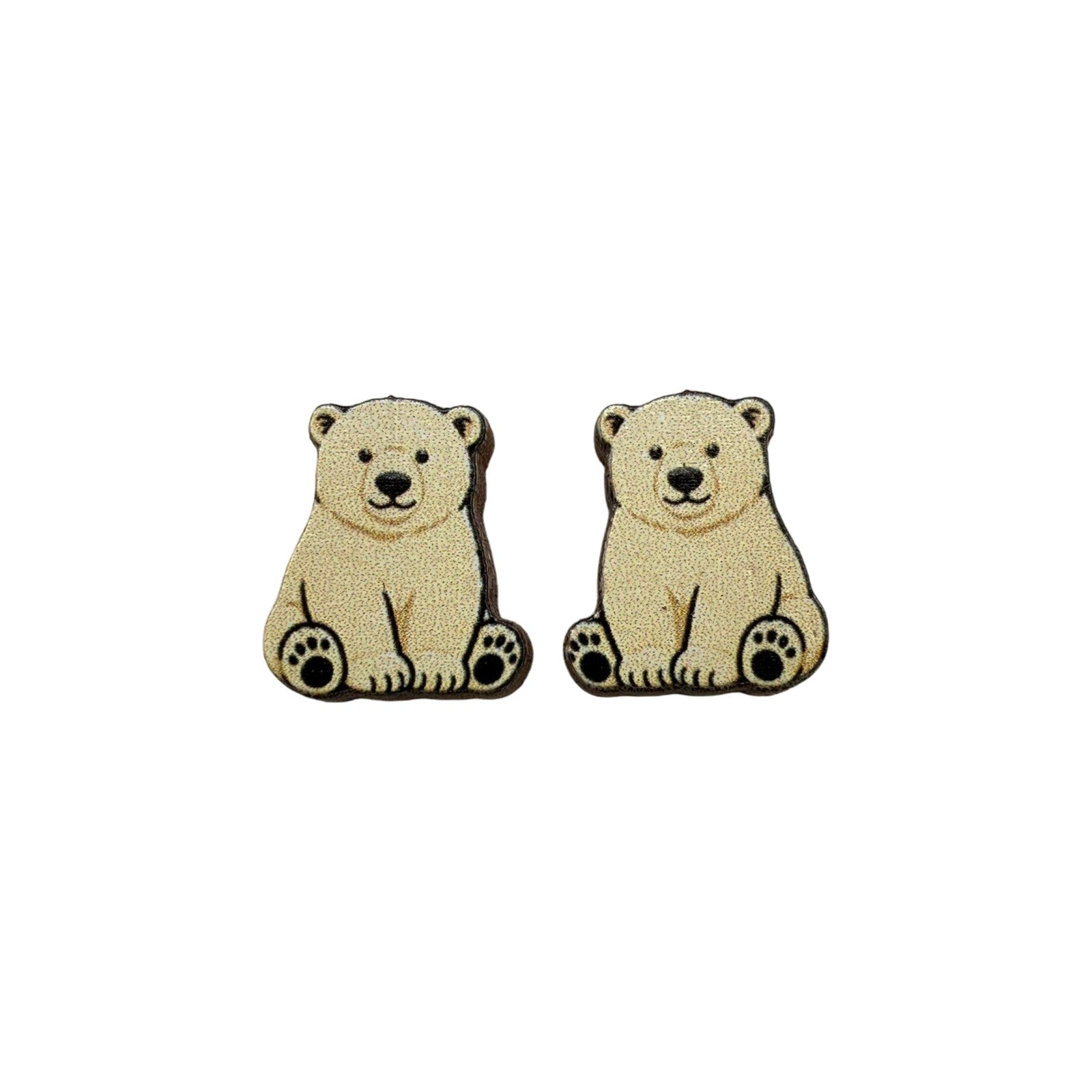Polar Bear Cub Stud Earrings #3447