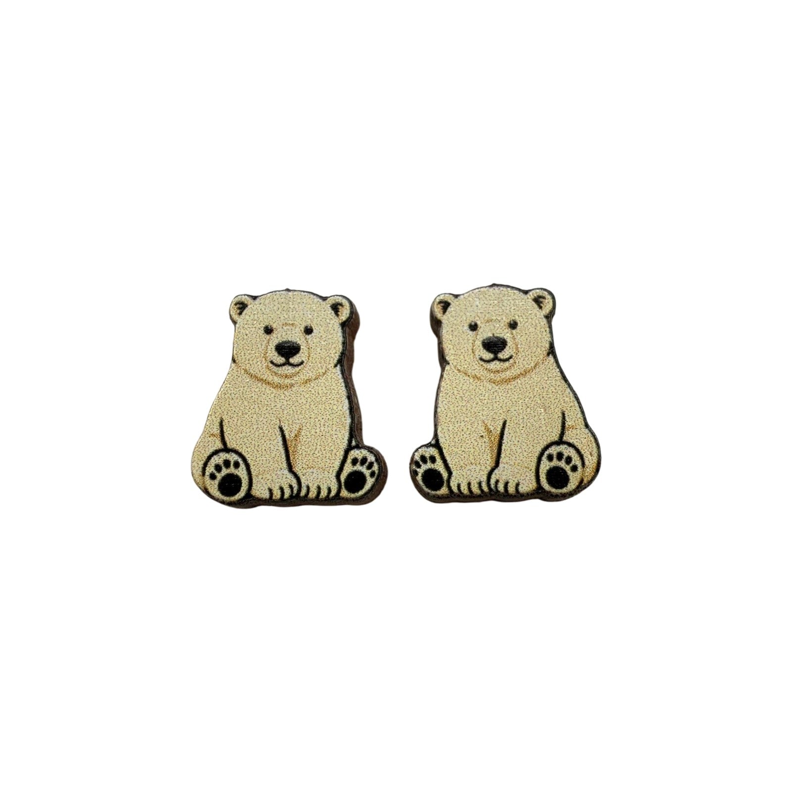 Polar Bear Cub Stud Earrings #3447