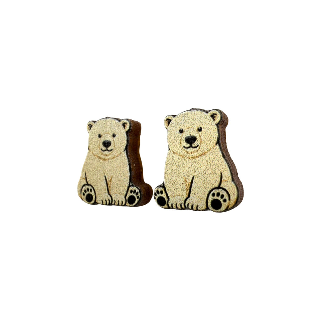 Polar Bear Cub Stud Earrings #3447