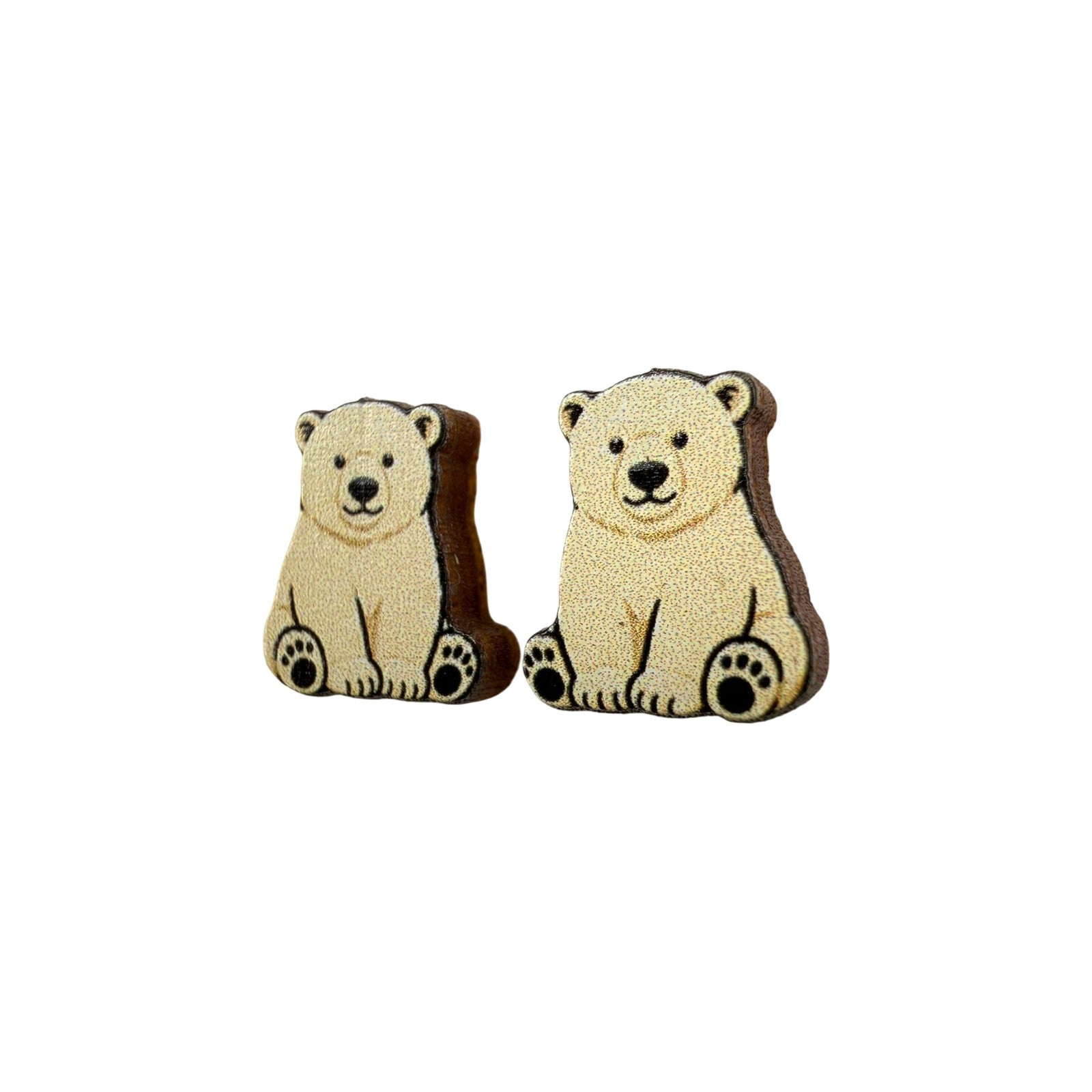 Polar Bear Cub Stud Earrings #3447