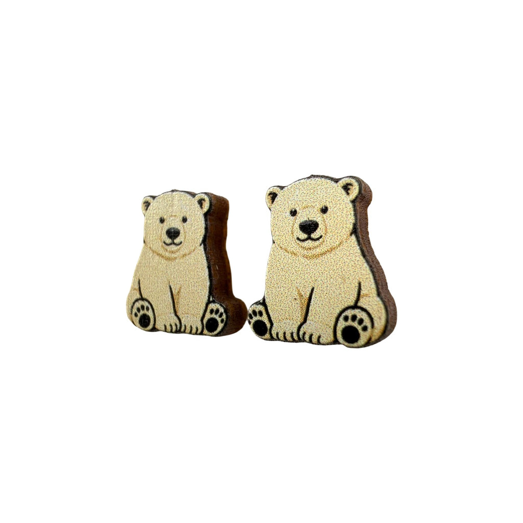 Polar Bear Cub Stud Earrings #3447