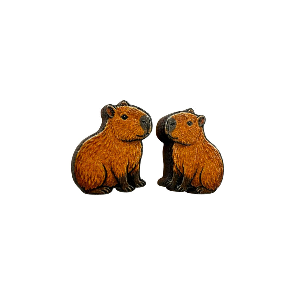 Capybara Chill Stud Earrings #3448