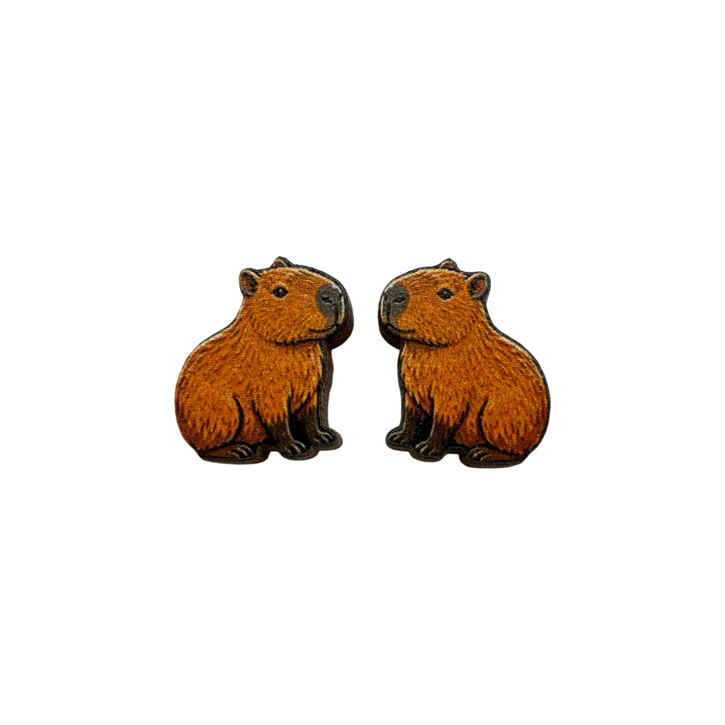 Capybara Chill Stud Earrings #3448